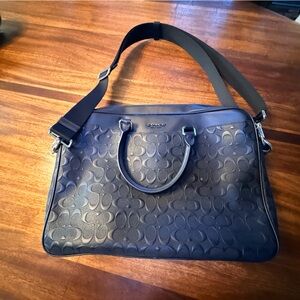 Coach Black Leather heavy duty  briefcase Bag